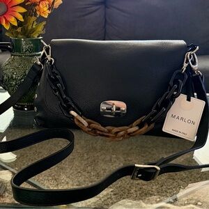 Marlon Black Leather Women's Bag